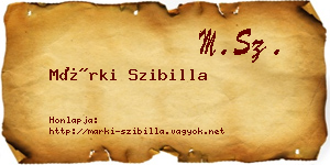 Márki Szibilla névjegykártya